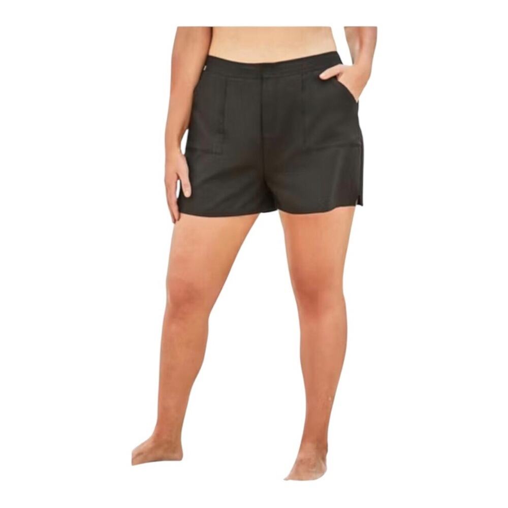 Beach House Beach To Volleyball Courts April Swim Shorts Black Plus Size 24W